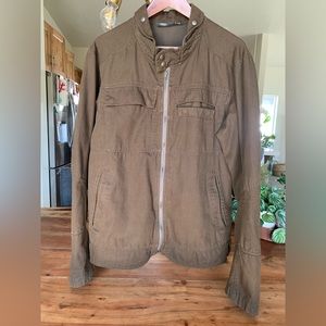 NAU 100% ORGANIC Heavy CANVAS INDUSTRIAL CHORE JACKET Brown Sz L Jacket RARE